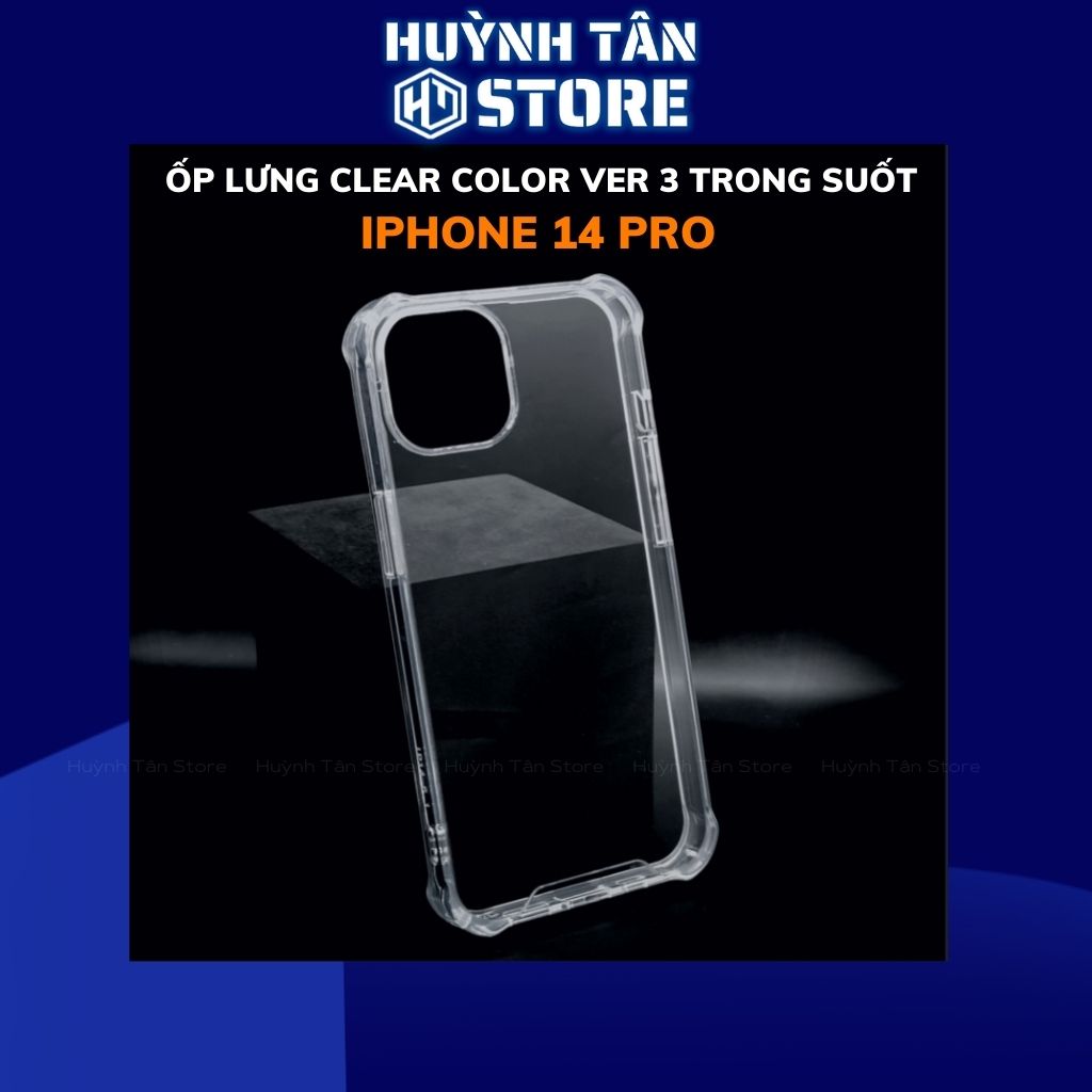 Ốp lưng chống sốc iphone 14 pro clear color ver 3 trong suốt không ố vàng bảo vệ camera phụ kiện huỳnh tân store