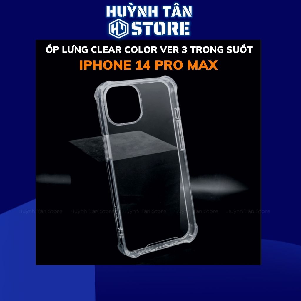 Ốp lưng chống sốc iphone 14 pro max clear color ver 3 trong suốt không ố vàng bảo vệ camera phụ kiện huỳnh tân store