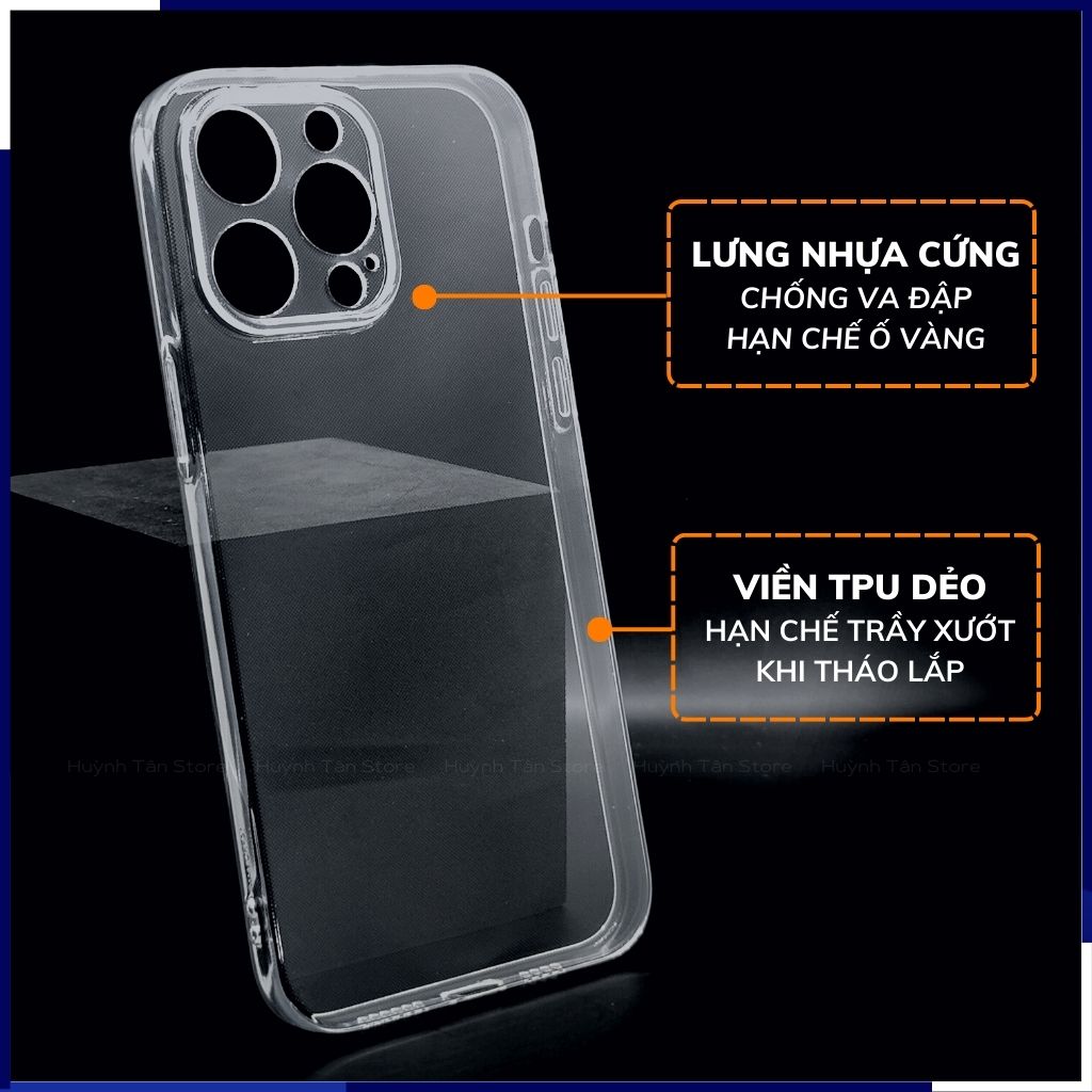 Ốp lưng iphone 14 pro trong suốt bảo vệ camera dẻo siêu mỏng chính hãng gor phụ kiện điện thoại huỳnh tân store