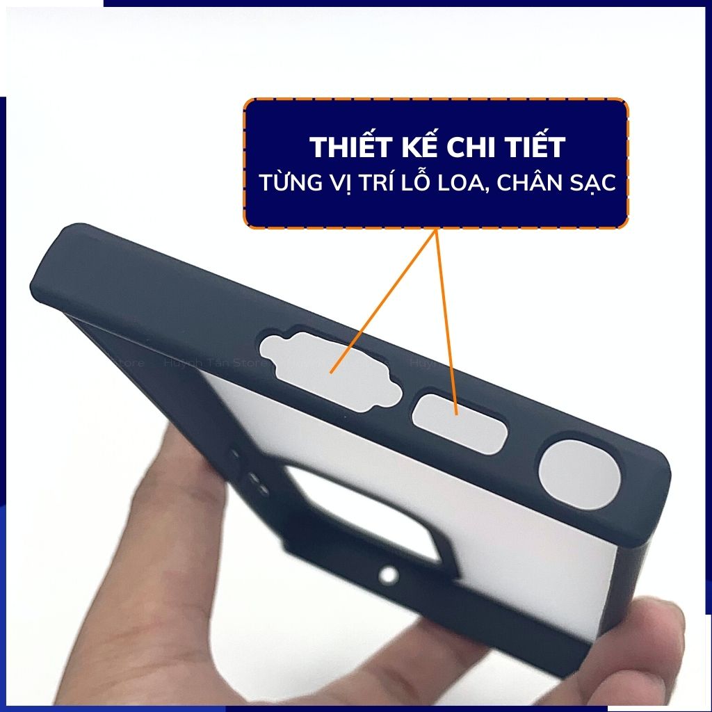Ốp lưng samsung s23 ultra chống sốc bảo vệ camera chống vân tay nhám viền màu ver 2 phụ kiện điện thoại huỳnh tân store