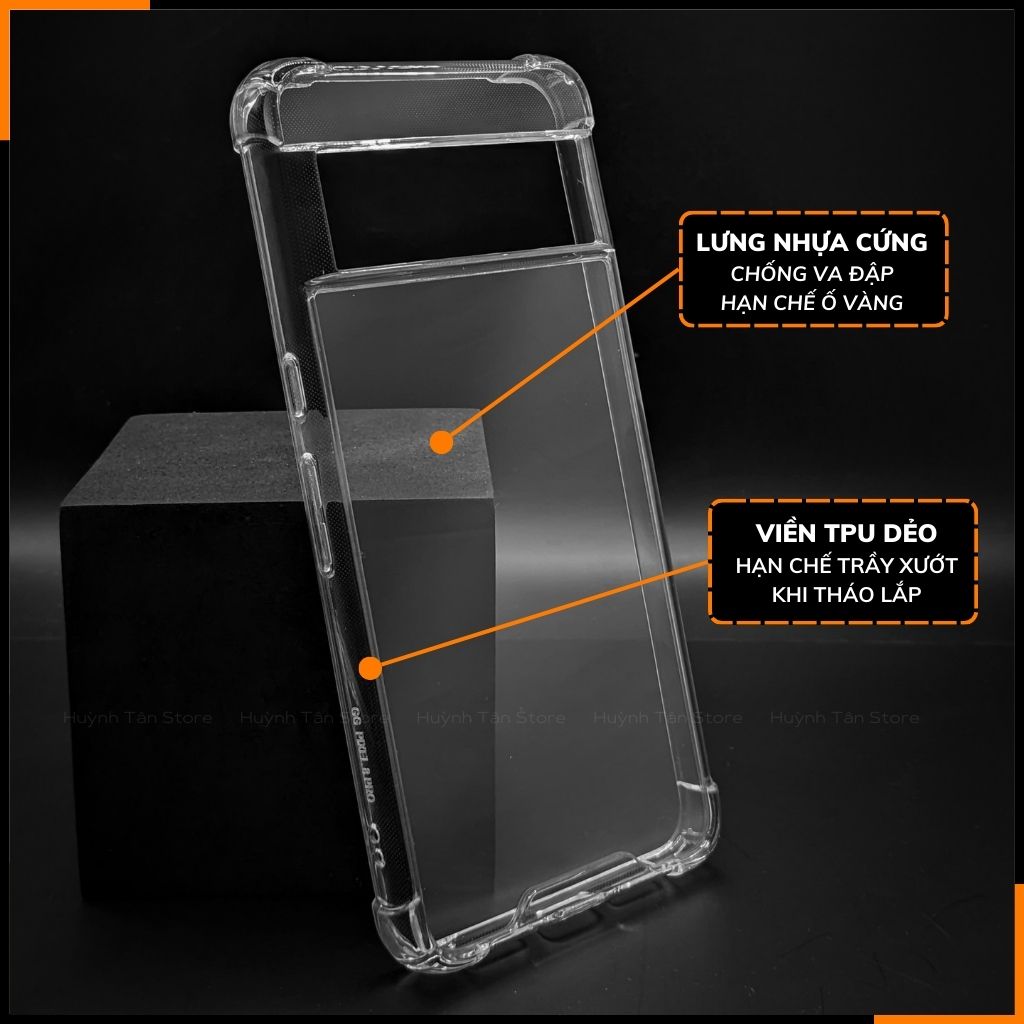 Ốp lưng google pixel 8 chống sốc clear color ver 3 trong suốt không ố vàng bảo vệ camera phụ kiện huỳnh tân store
