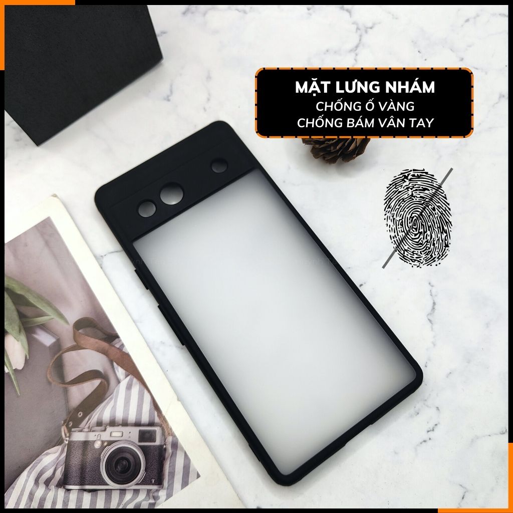Ốp lưng pixel 7a chống sốc bảo vệ camera chống vân tay nhám viền màu ver 2 phụ kiện điện thoại huỳnh tân store