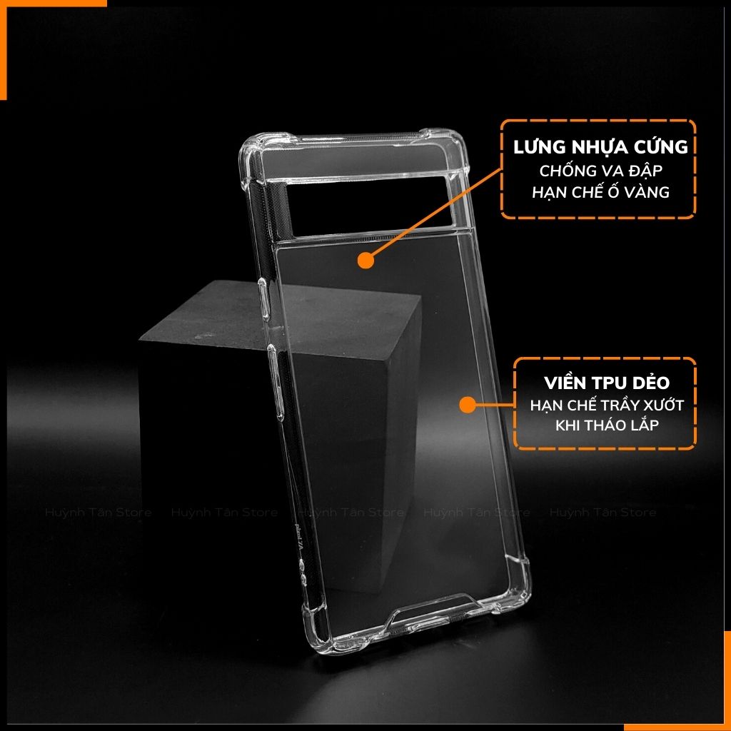Ốp lưng pixel 7a chống sốc clear color ver 3 trong suốt không ố vàng bảo vệ camera phụ kiện điện thoại huỳnh tân store