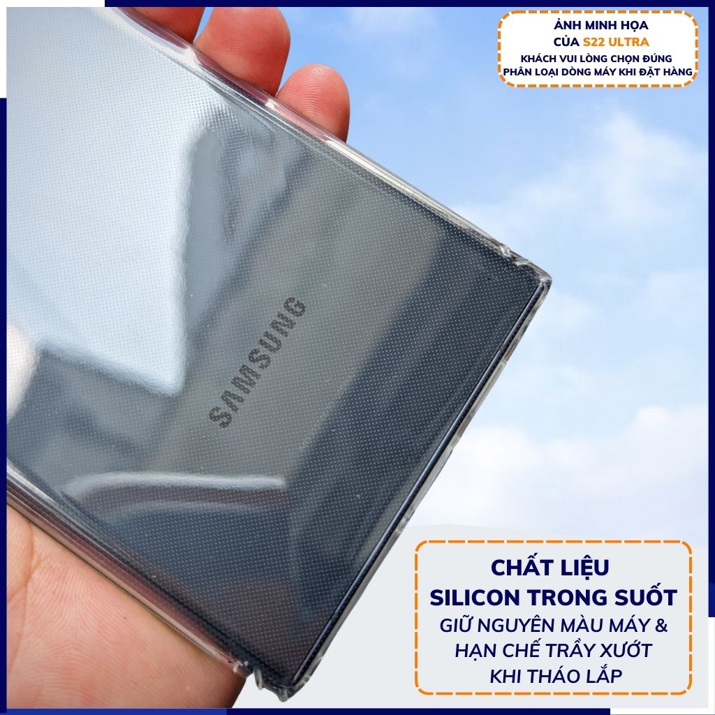 Ốp lưng samsung s22 ultra silicon 6d dẻo trong suốt có gờ chống va đập bảo vệ camera phụ kiện điện thoại  huỳnh tân store