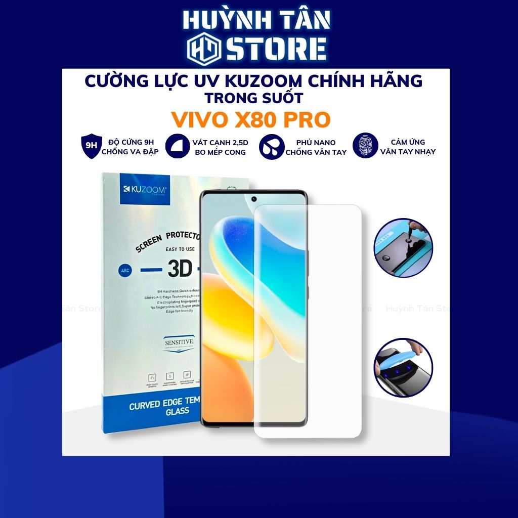cường lực x90 pro plus, x90 pro, x90, x80 pro, x80, x70 pro plus UV trong suốt keo lỏng chính hãng kuzoom chống va đập vân tay nhạy phụ kiện điện thoại huỳnh tân store
