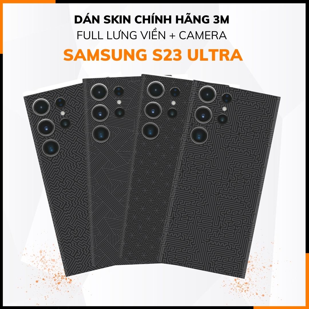 Dán skin điện thoại Samsung S23 Ultra full body và camera nhập khẩu chính hãng USA phụ kiện điện thoại huỳnh tân store - PATTEN TEXTURE