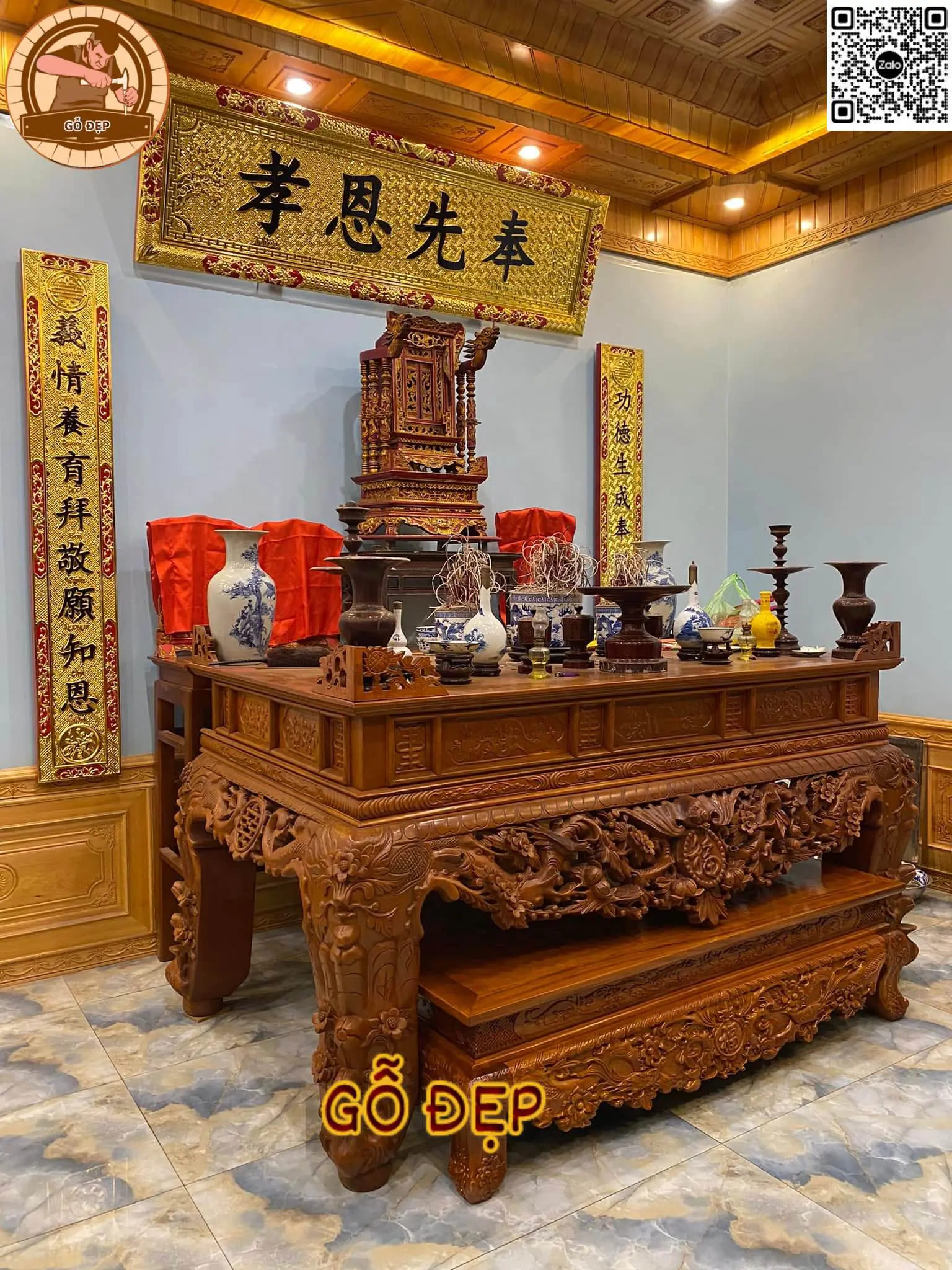 Thiết Kế Bàn Thờ Tầng 1 | Trang Nghiêm – Hợp Phong Thủy Cho Nhà Phố - Gỗ Đẹp Đào Gia