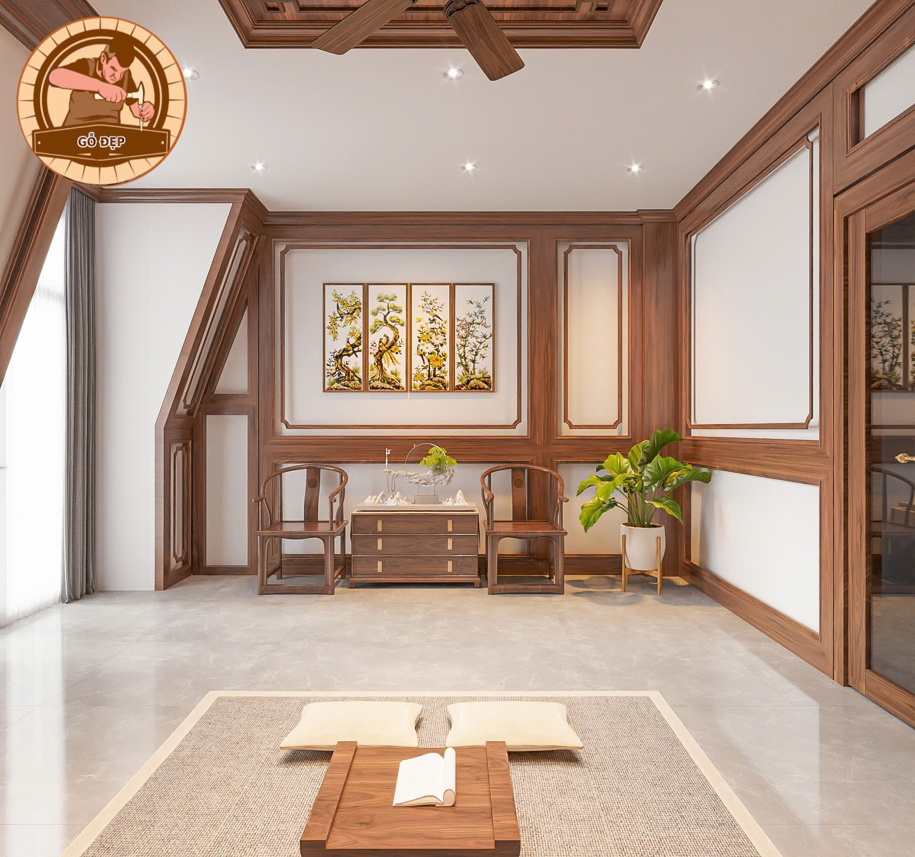 Ốp Gỗ Tự Nhiên Phòng Thờ: Giải Pháp Toàn Diện Cho Không Gian Tâm Linh Việt