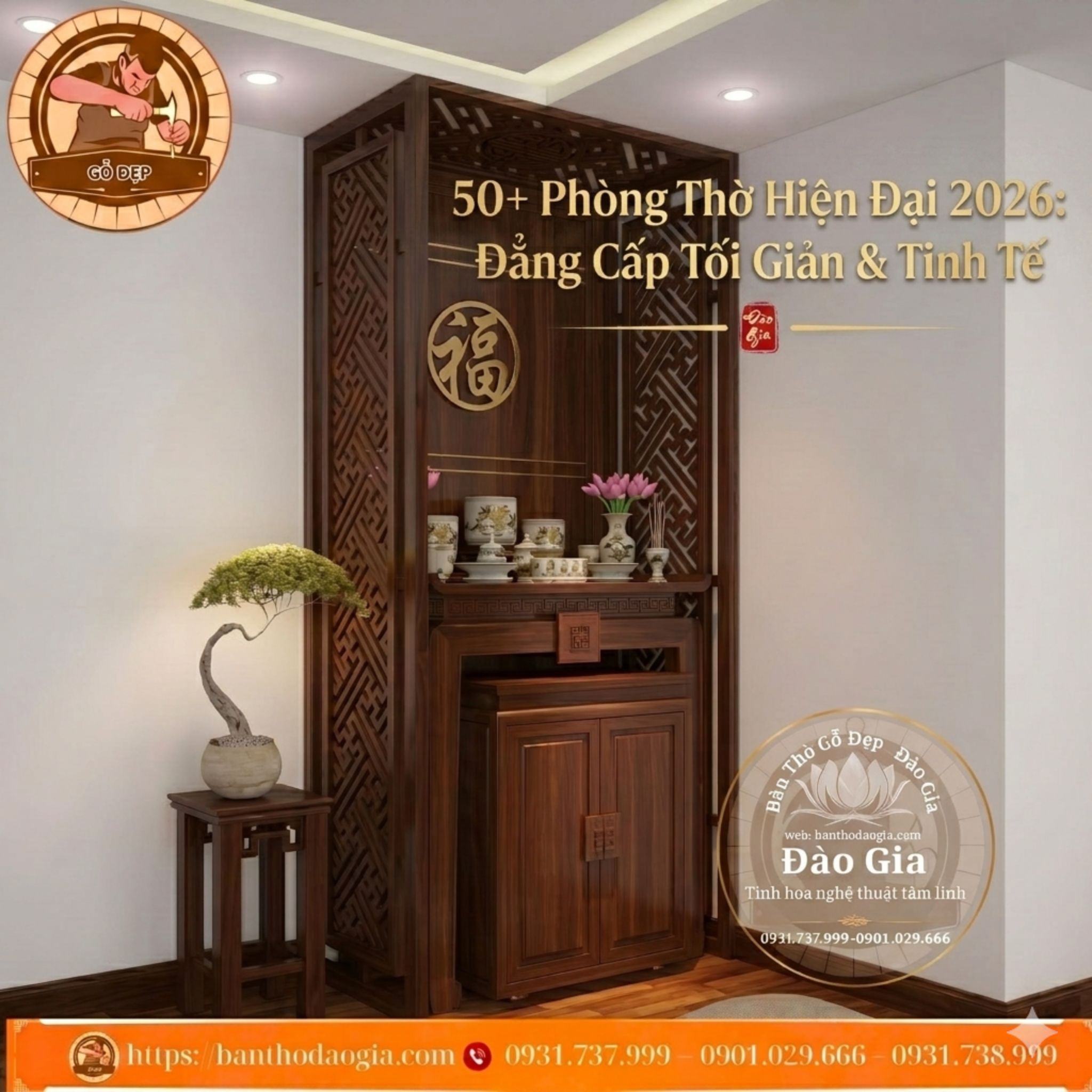 50+ Mẫu Phòng Thờ Hiện Đại 2026: Đẳng Cấp Tối Giản & Tinh Tế