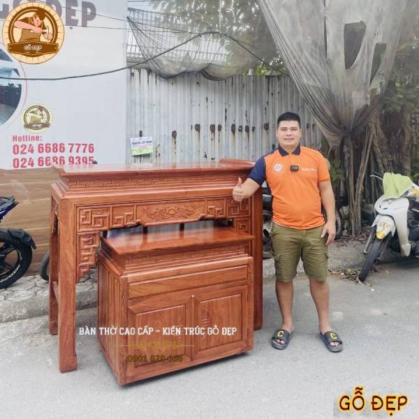 Mẫu Bàn Thờ Hiện Đại Từ Gỗ Hương Tại Thành Phố Vinh, Nghệ An