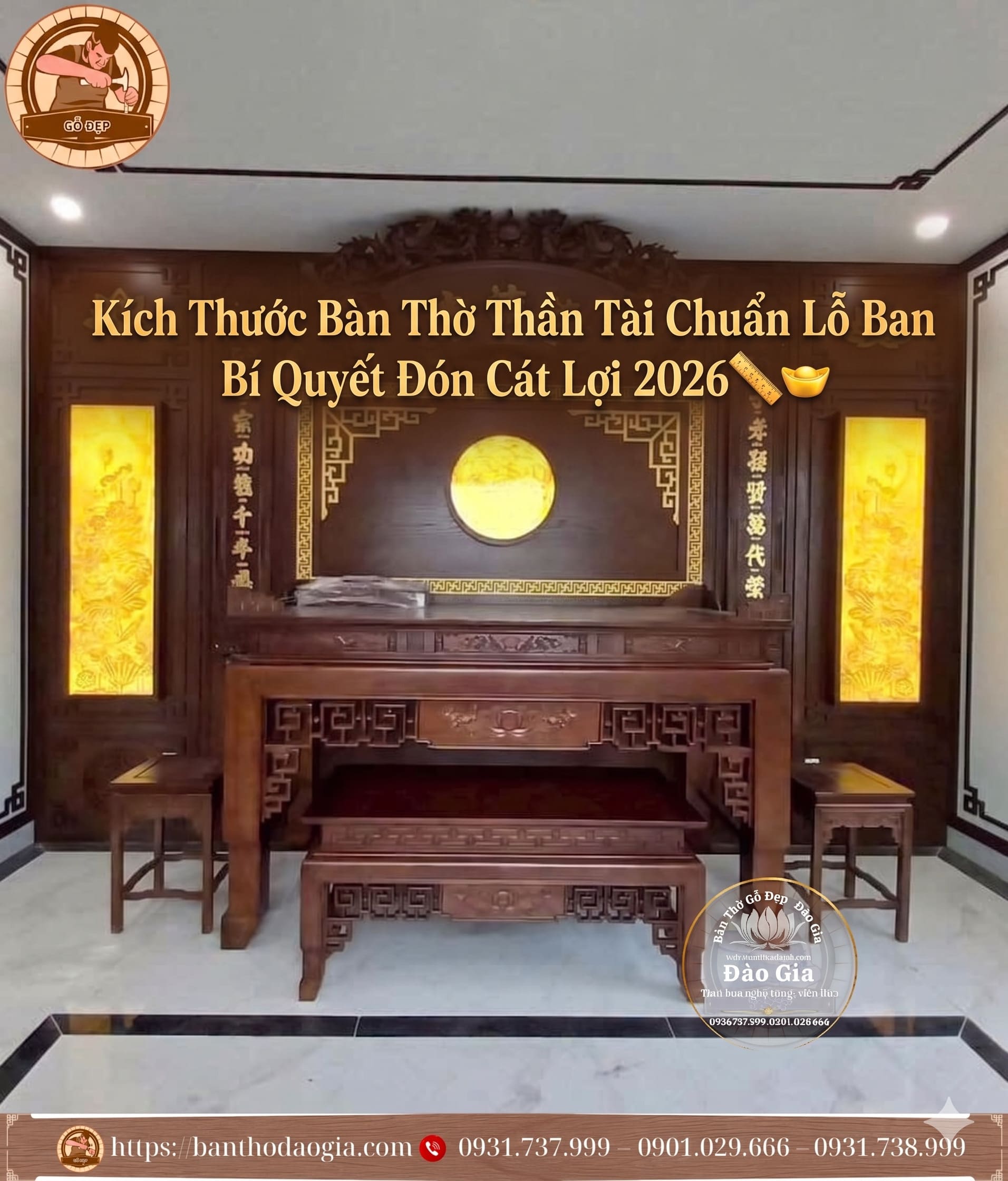 Kích Thước Bàn Thờ Thần Tài Chuẩn Lỗ Ban: Bí Quyết Đón Cát Lợi 2026