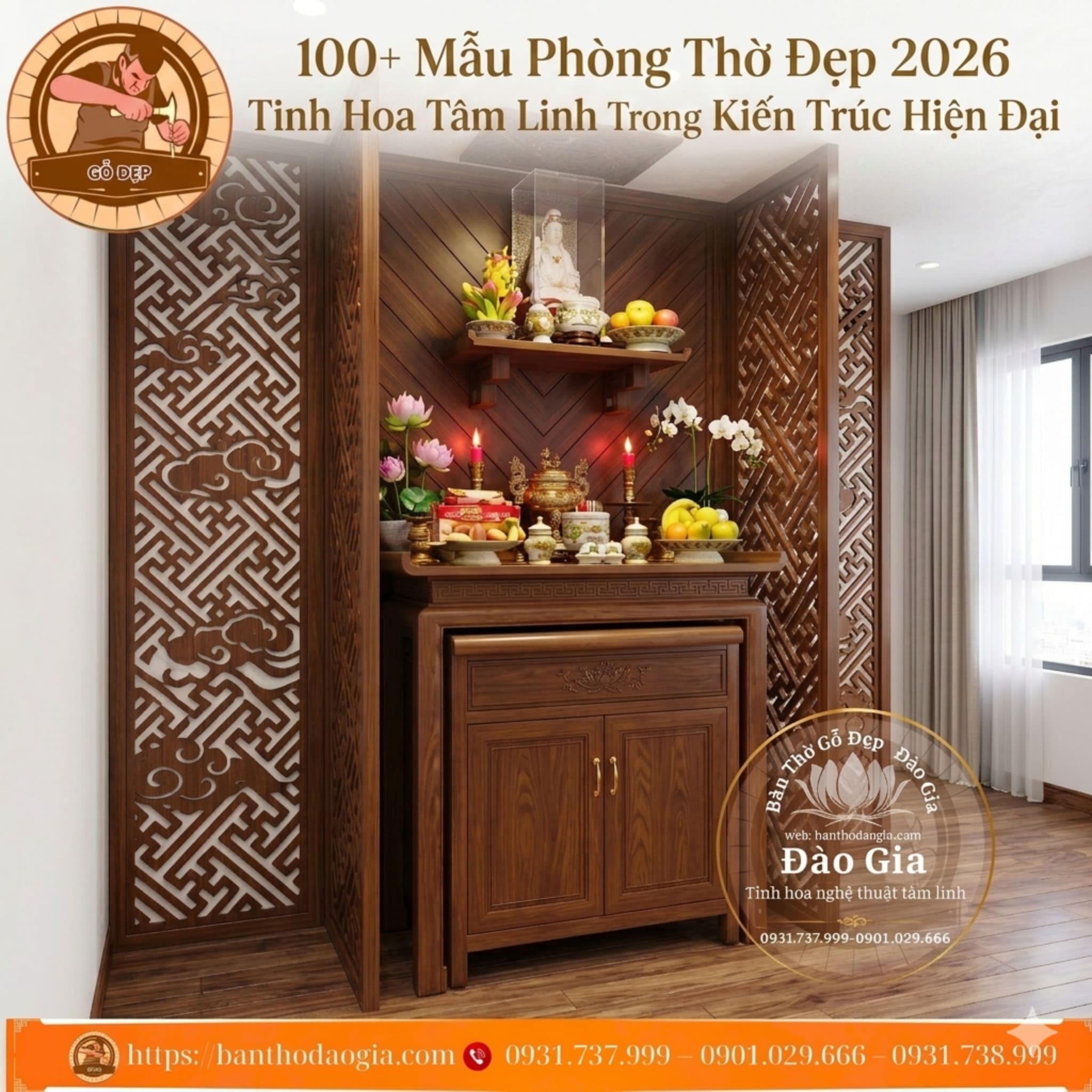 100+ Mẫu Phòng Thờ Đẹp 2026: Tinh Hoa Tâm Linh Trong Kiến Trúc Hiện Đại