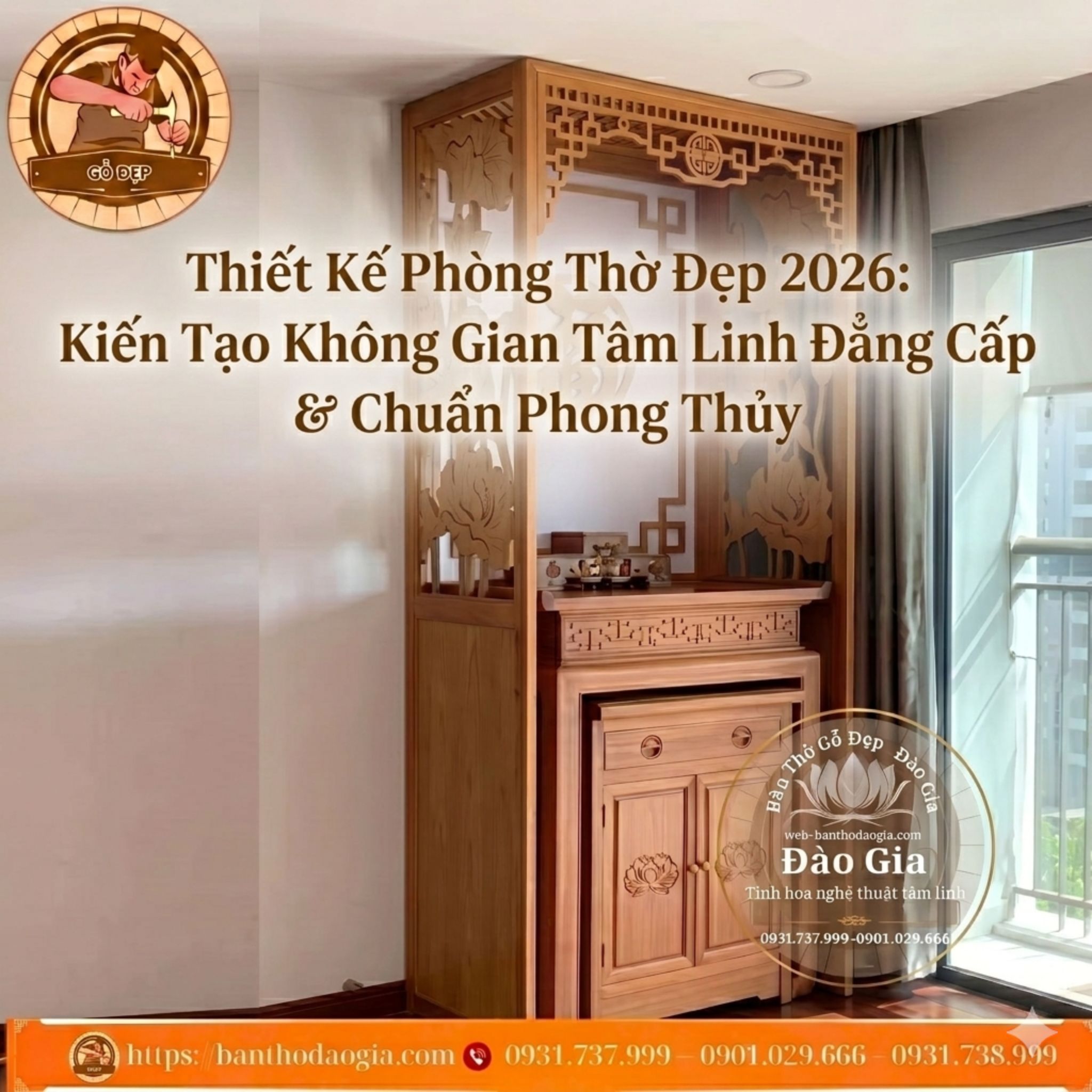 Thiết Kế Phòng Thờ Đẹp 2026: Kiến Tạo Không Gian Tâm Linh Đẳng Cấp & Chuẩn Phong Thủy