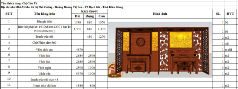 Mẫu bàn thờ Phật và gia tiên BT - Kích thước chuẩn phong thủy 