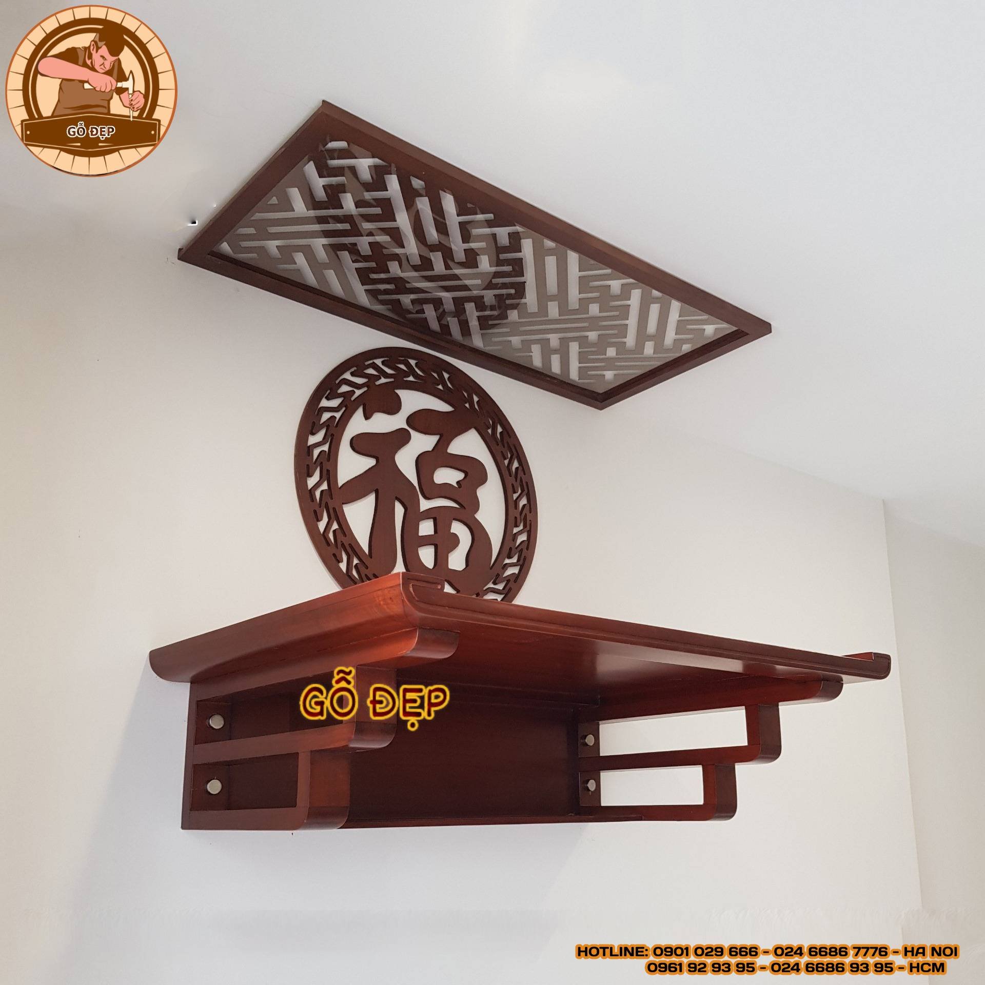 Bàn thờ treo gỗ Hương cao cấp