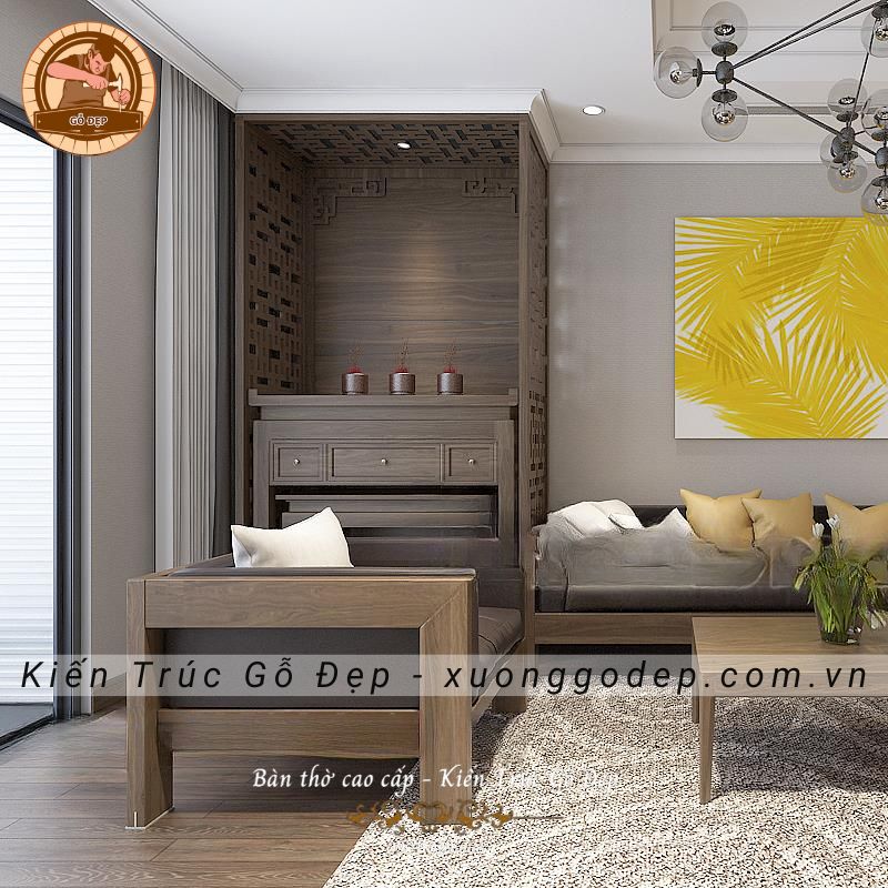 Đặt bàn thờ trong phòng khách hợp phong thủy rước tài lộc