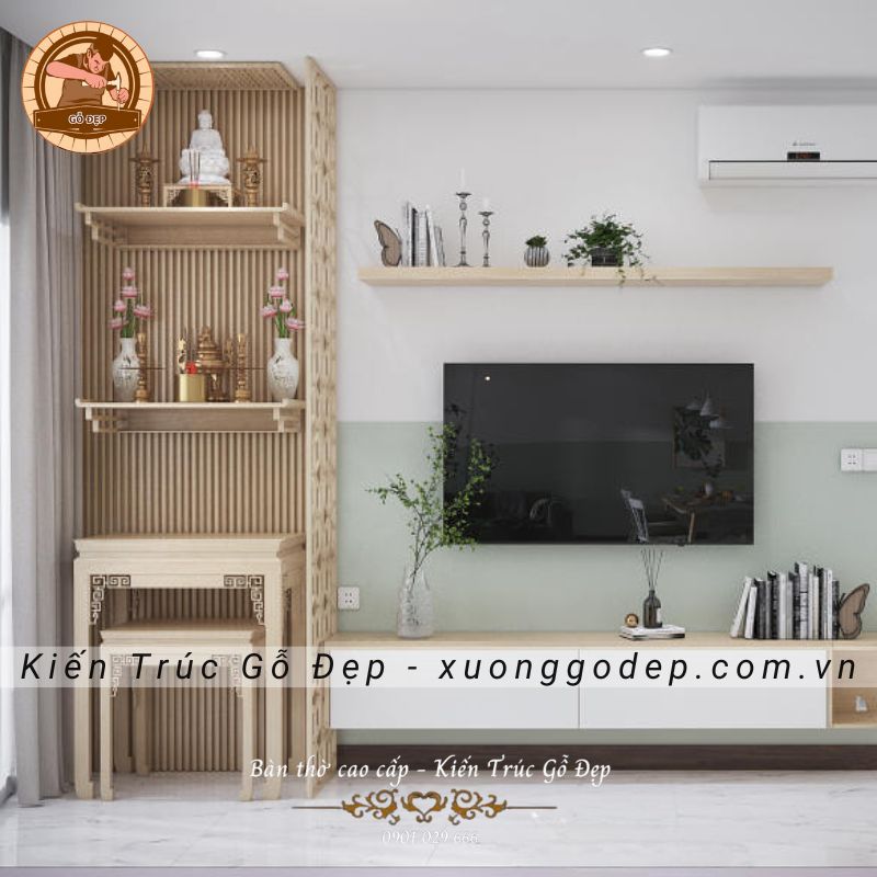 Bàn thờ có thiết kế hoa văn tinh xảo