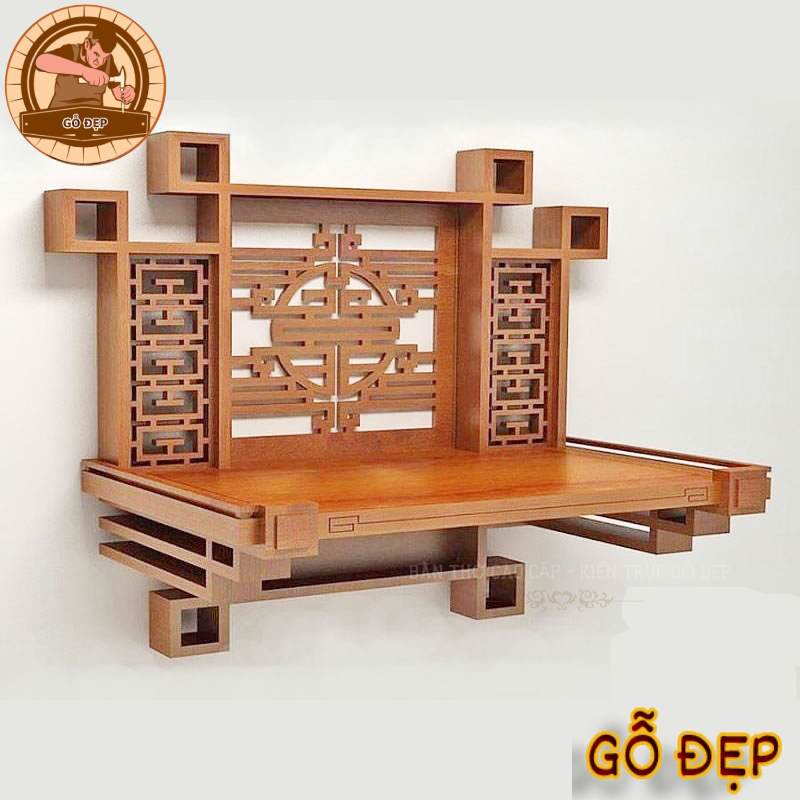 Bàn thờ gia tiên treo tường đơn giản, tiện lợi