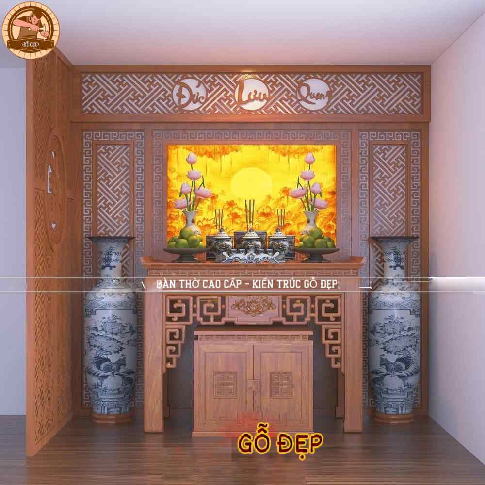 Bàn thờ gỗ gõ hiện đại nhiều mẫu mã kiểu dáng