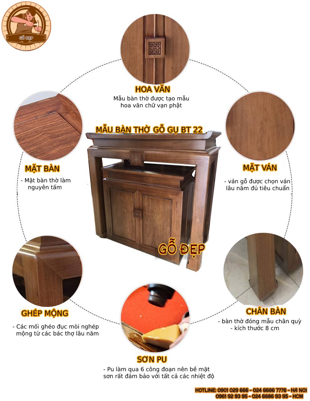 Quy trình thiết kế ra mẫu bàn thờ gỗ sồi BT 22