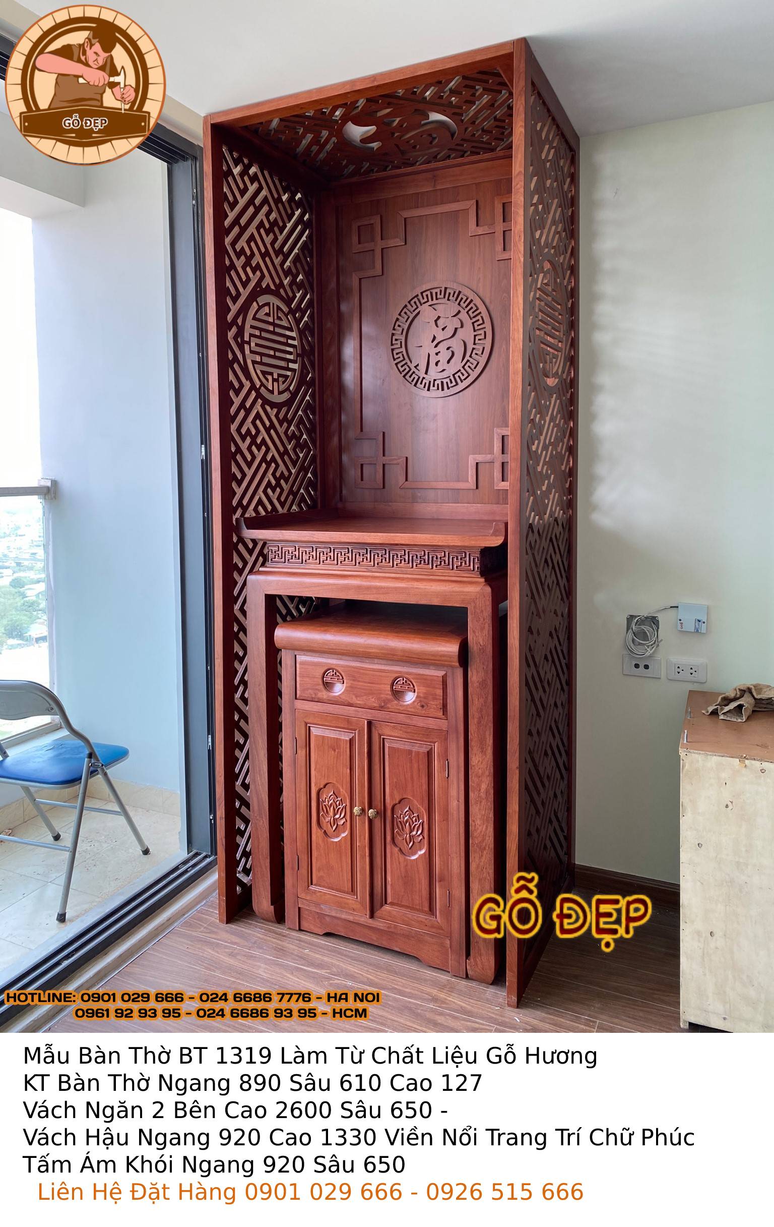 Mẫu Bàn Thờ - BT 1319 - đẹp, chất lượng 