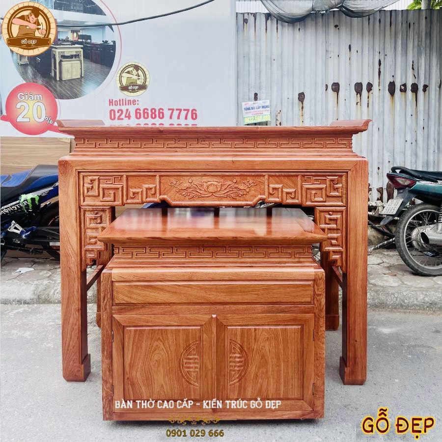 bàn thờ gỗ đẹp tại Phan Bôi Châu, thành phố Vinh, Nghệ An.