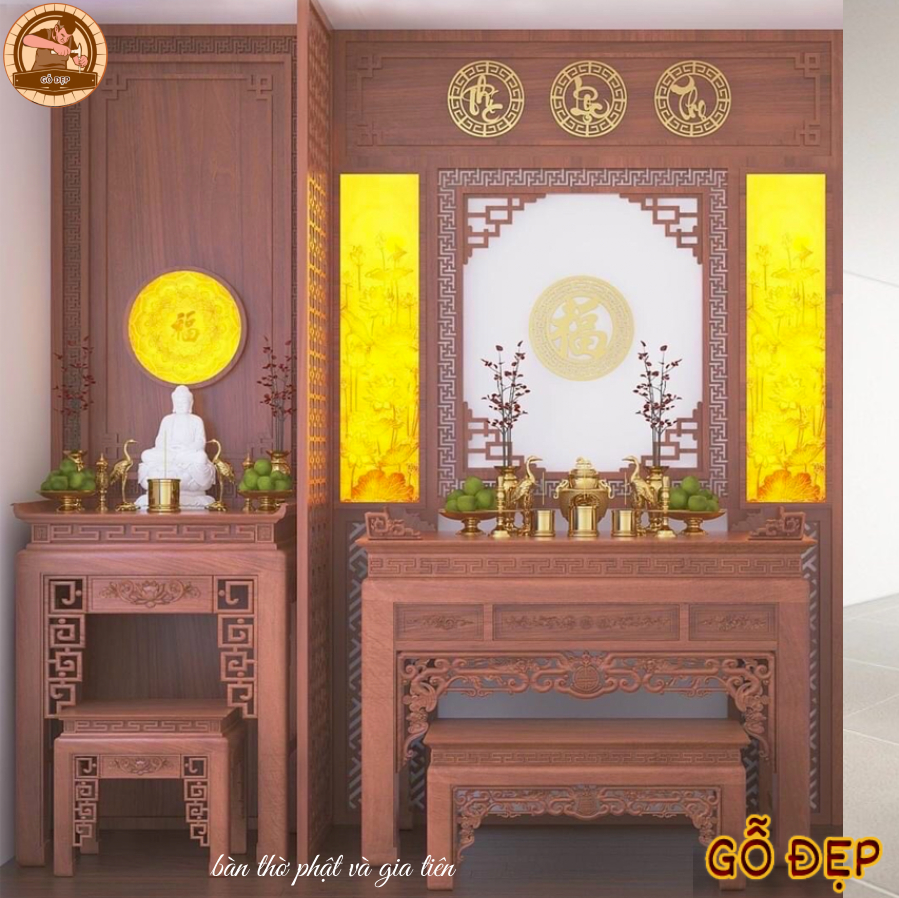 Bàn thờ phật và gia tiên