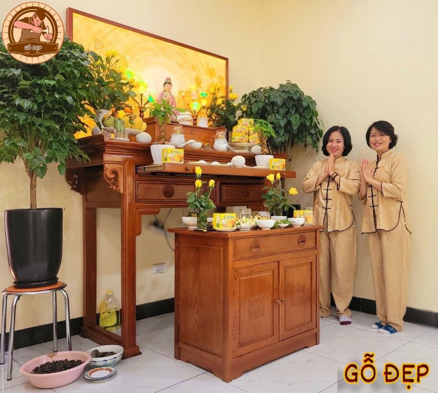 Hình ảnh sắp xếp mẫu bàn thờ tam cấp đẹp