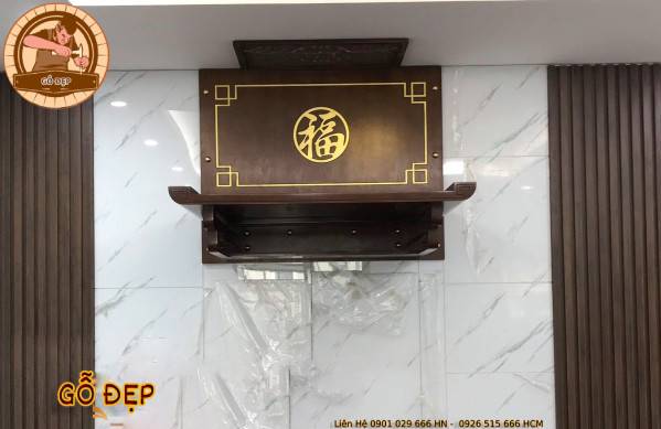 Bàn thờ treo tường đơn giản , tiện lợi dành cho mọi gia đình