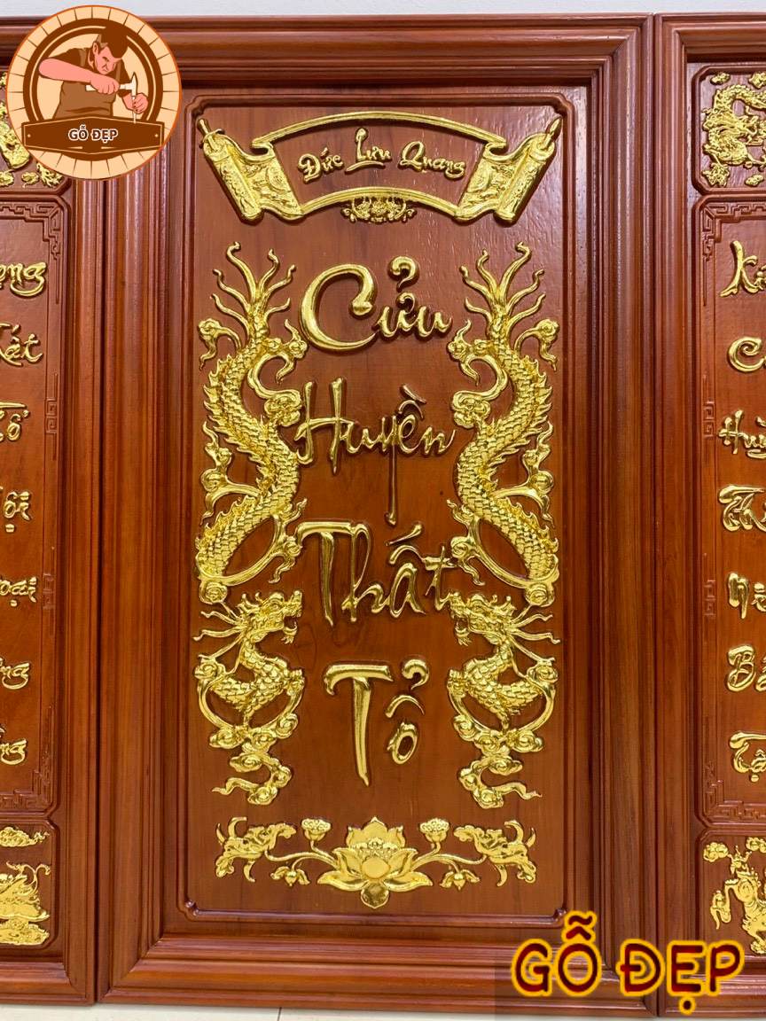 Bộ Tranh Cửu Huyền Thất Tổ Dát Vàng - Truyền Thống 