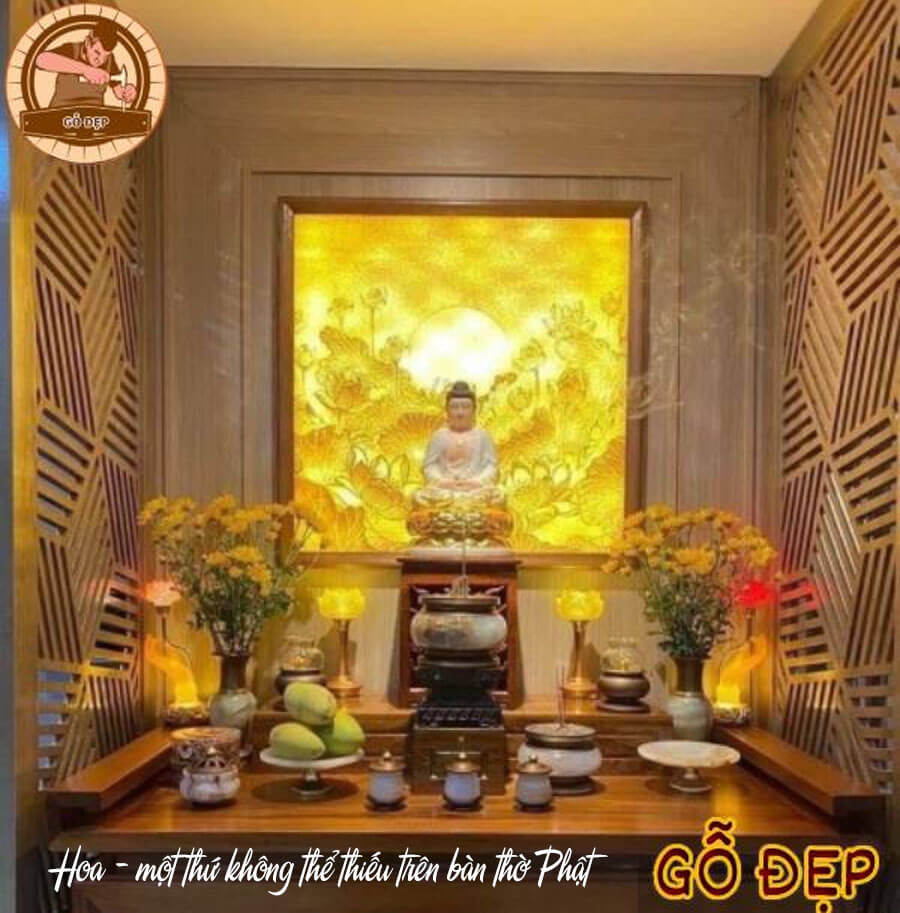 Gia chủ cần nằm lòng cách cắm hoa lên bàn thờ Phật để có được không gian thờ cúng chuẩn đẹp