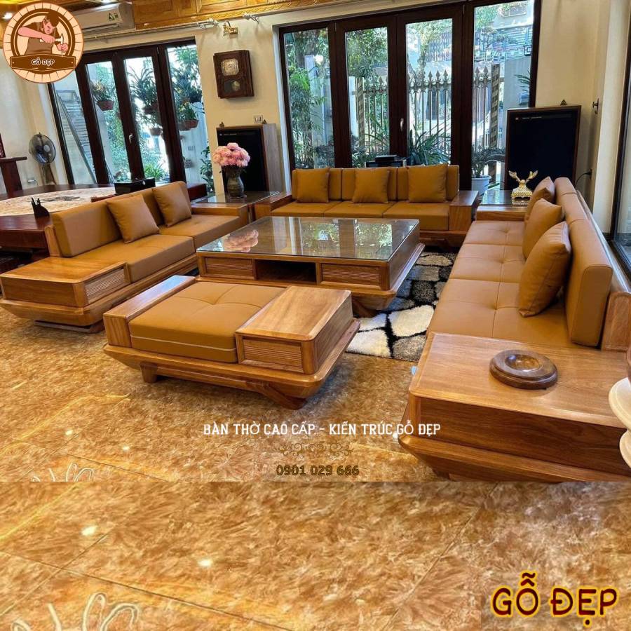 Sofa Mẫu Bàn Ghế Hiện Đại Gỗ Gõ Cao Cấp BG 871 - Sự Kết Hợp Hoàn Hảo Giữa Thẩm Mỹ và Chất Lượng