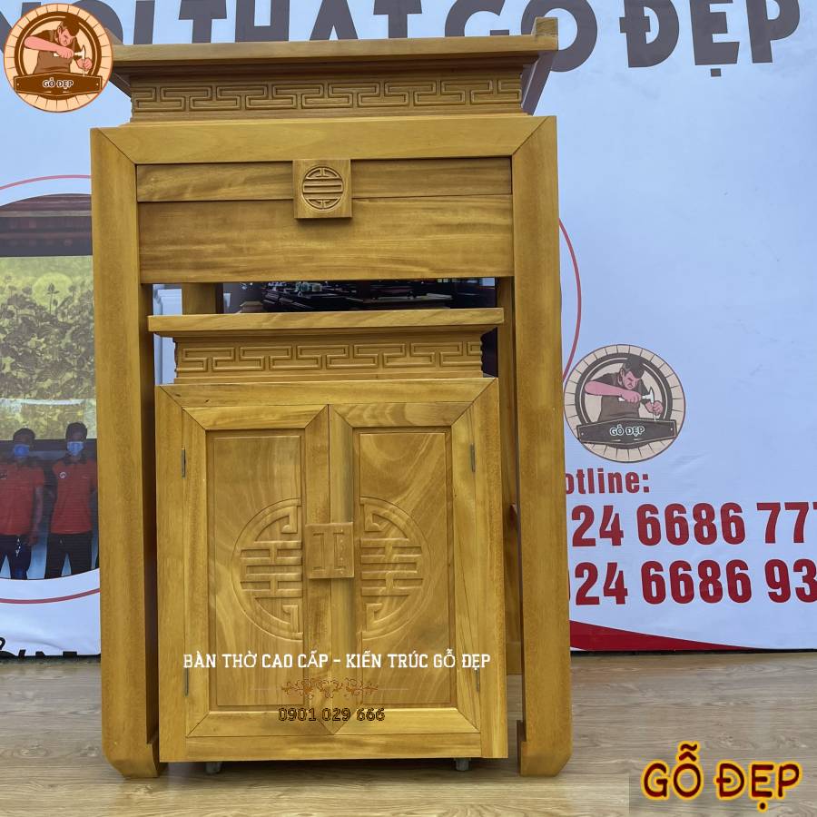 Mẫu Bàn Thờ Chung Cư Gỗ Mít BT 135 - Sự Kết Hợp Hoàn Hảo Giữa Tôn Giáo Và Thiết Kế Sống Động