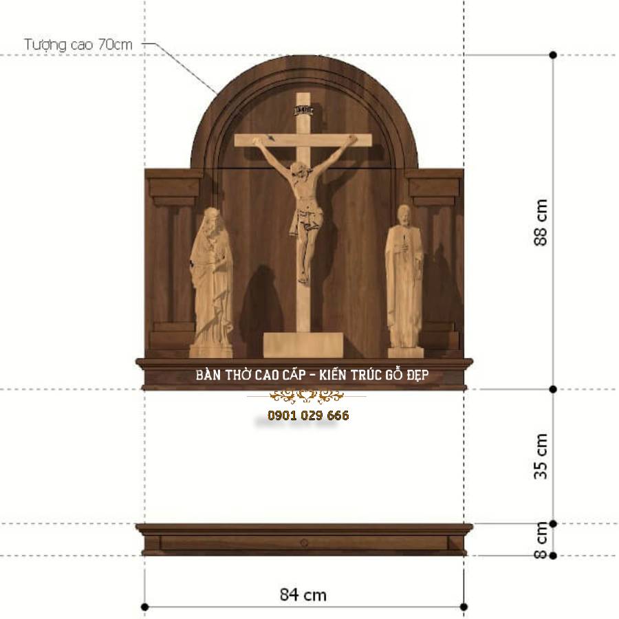 kích thước bàn thờ công giáo