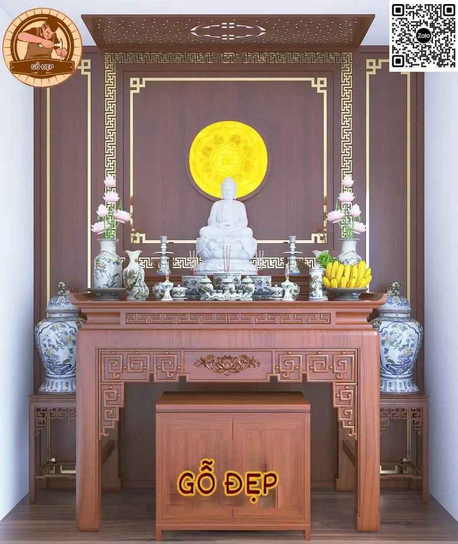 Mẫu bàn thờ gia tiên hiện đại chuẩn phong thủy