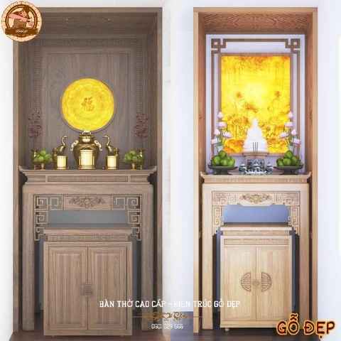 Bàn Thờ BT 15 - mẫu bàn thờ gỗ quý, sang trọng, hiện đại 