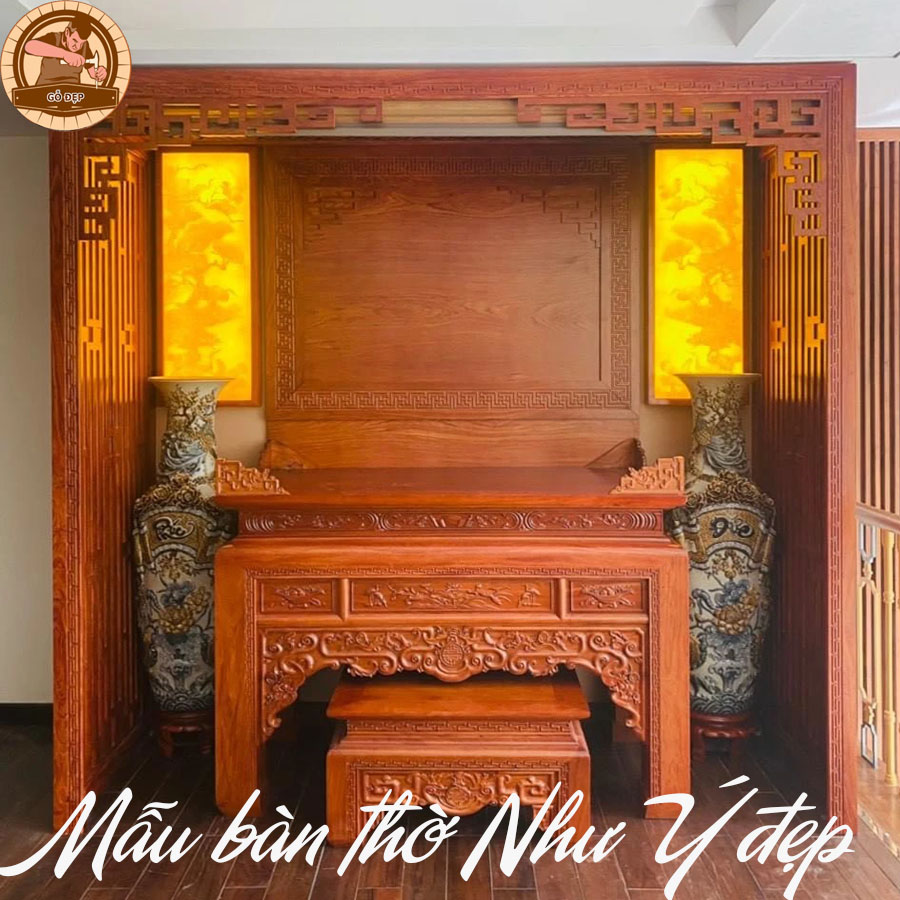 Mẫu bàn thờ Như Ý đẹp, sang trọng và hiện đại 