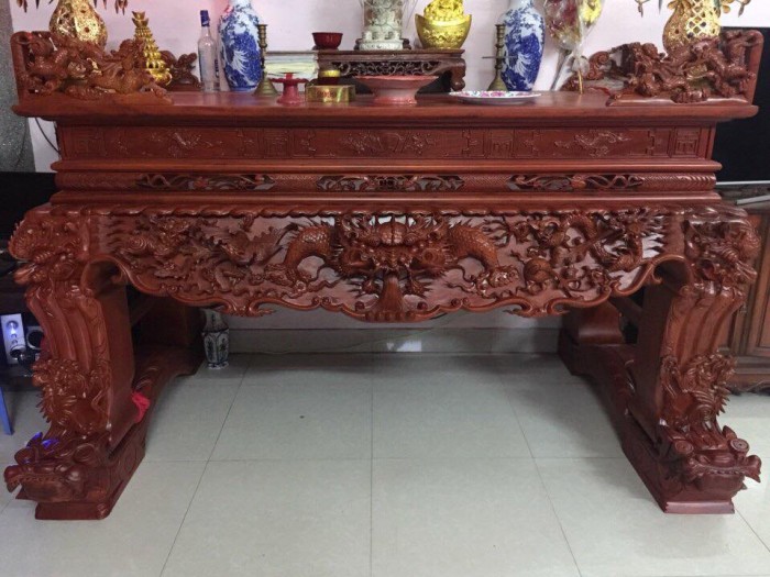 sập thờ gỗ gụ chân 20