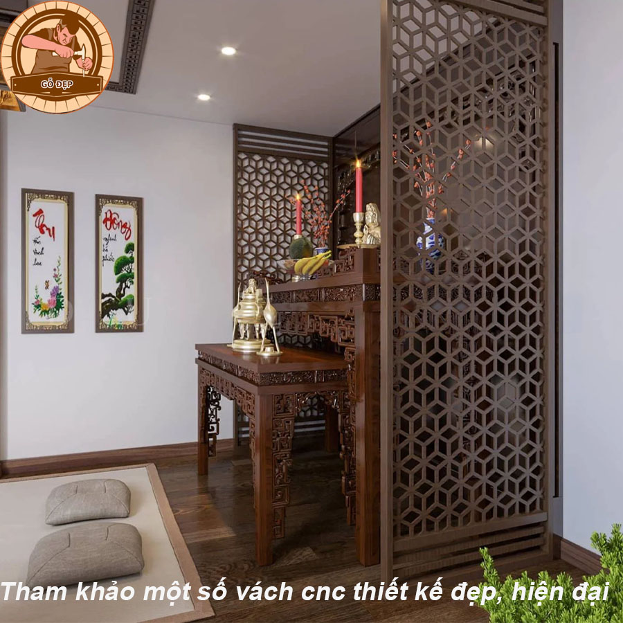 Vách phòng thờ hiện đại cao cấp