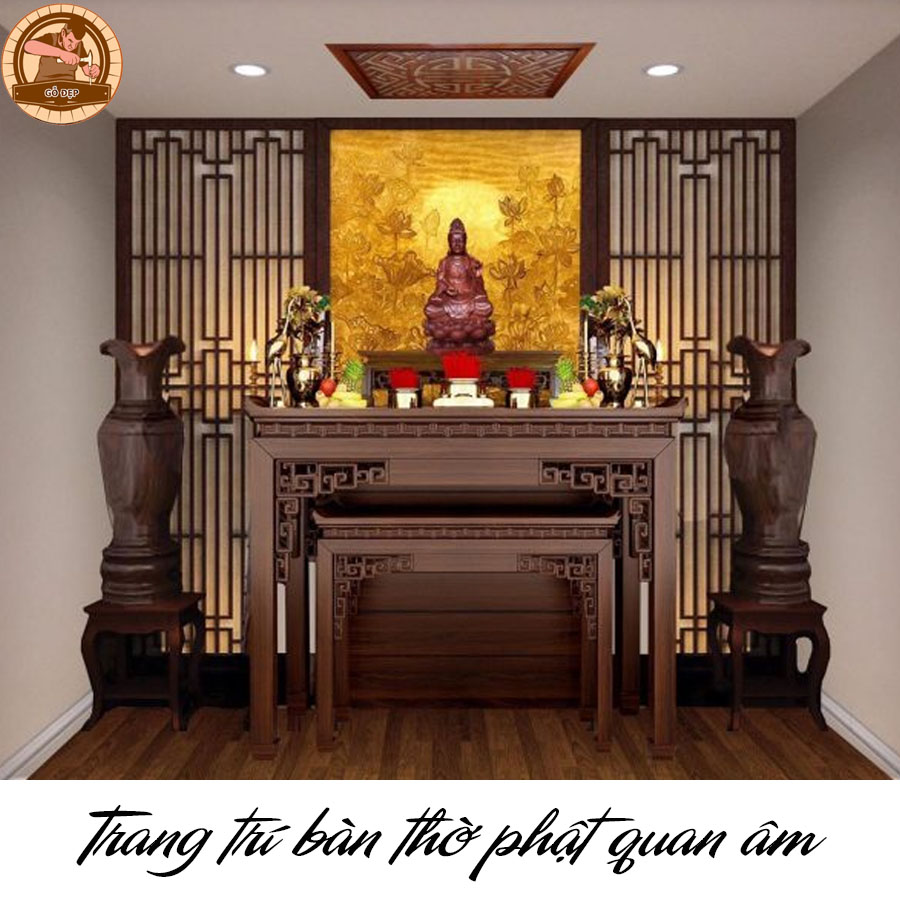Trang trí bàn thờ Phật đẹp hợp phong thủy