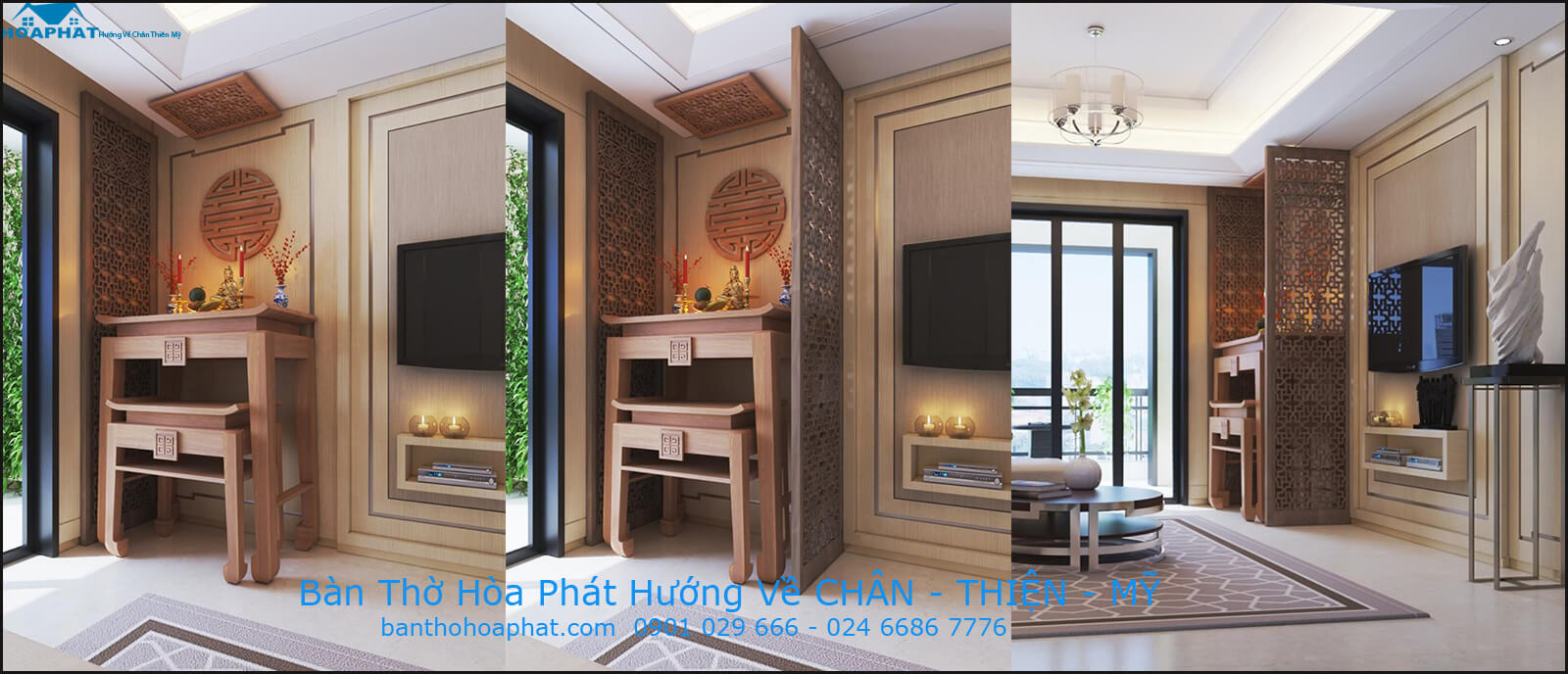 Kích thước vách ngăn phòng thờ tiêu chuẩn