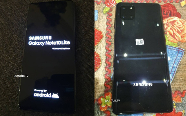 Galaxy Note 10 Lite lộ ảnh thực tế: Màn hình phẳng, cụm camera sau hình vuông