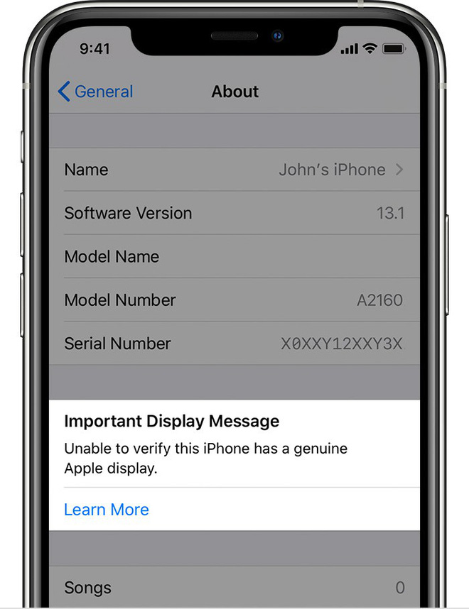 iPhone 11 sẽ cảnh báo người dùng khi máy bị thay màn hình