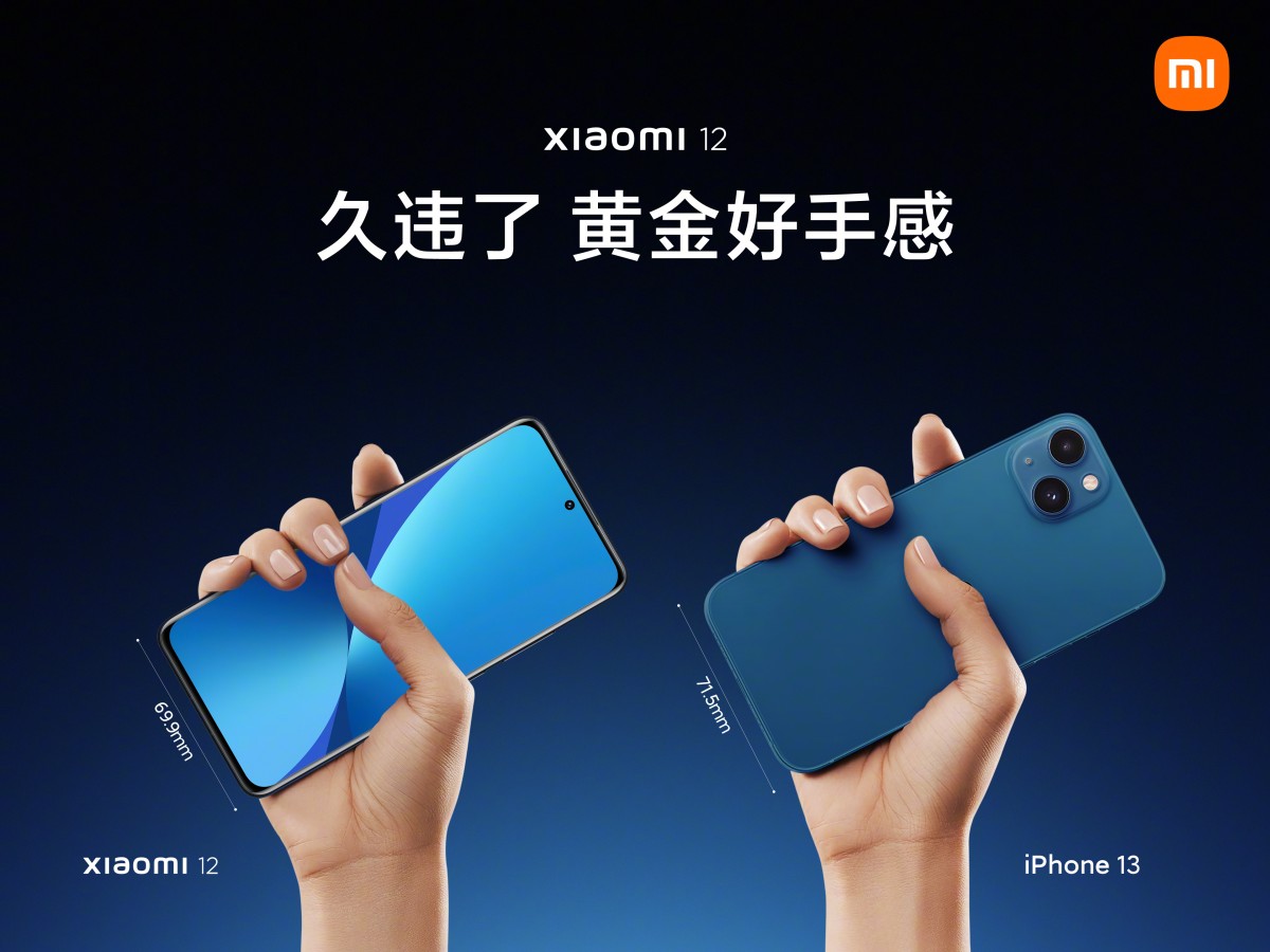 Xiaomi 12 bản tiêu chuẩn có thiết kế nhỏ ngang iPhone 13, cầm một tay thoải mái