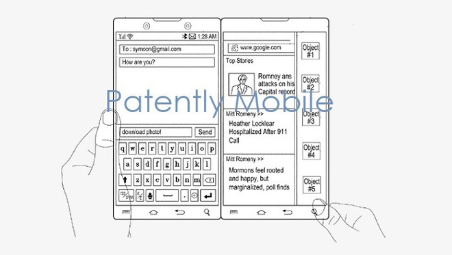 Samsung cũng có bằng sáng chế smartphone màn hình kép như Surface Duo