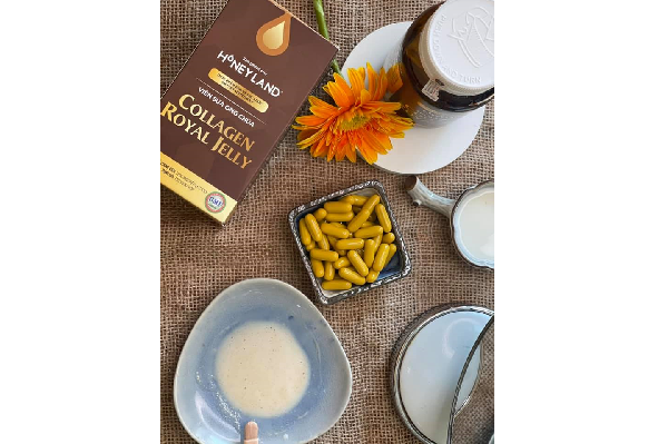 Cách làm đẹp từ Viên Sữa Ong Chúa Collagen Royal Jelly HoneyLand và sữa tươi