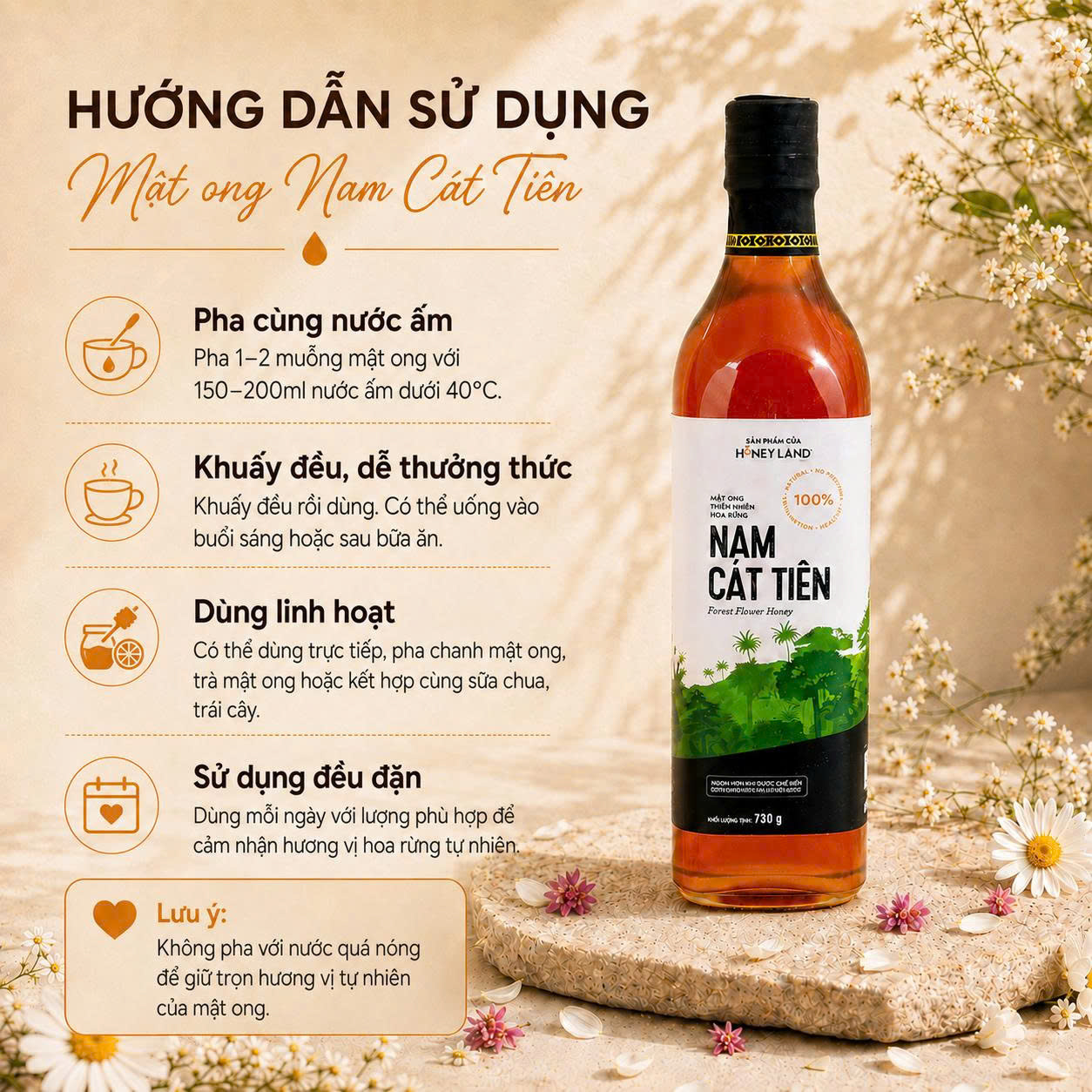 MẬT ONG HOA RỪNG NAM CÁT TIÊN 730g