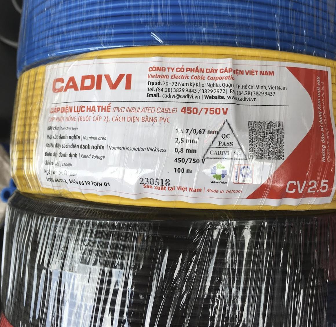 Dây điện Cadivi 2.5 chịu tải bao nhiêu