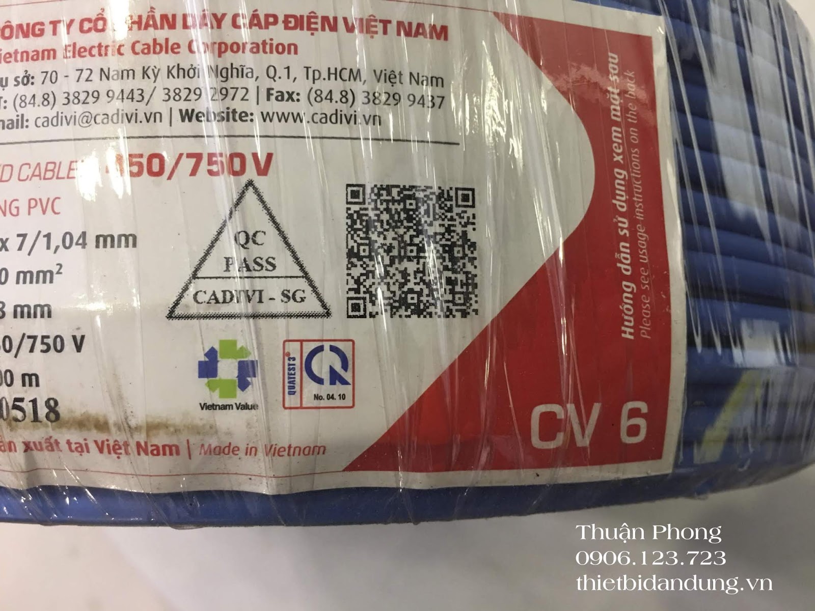 Dây điện Cadivi 6.0 giá bao nhiêu