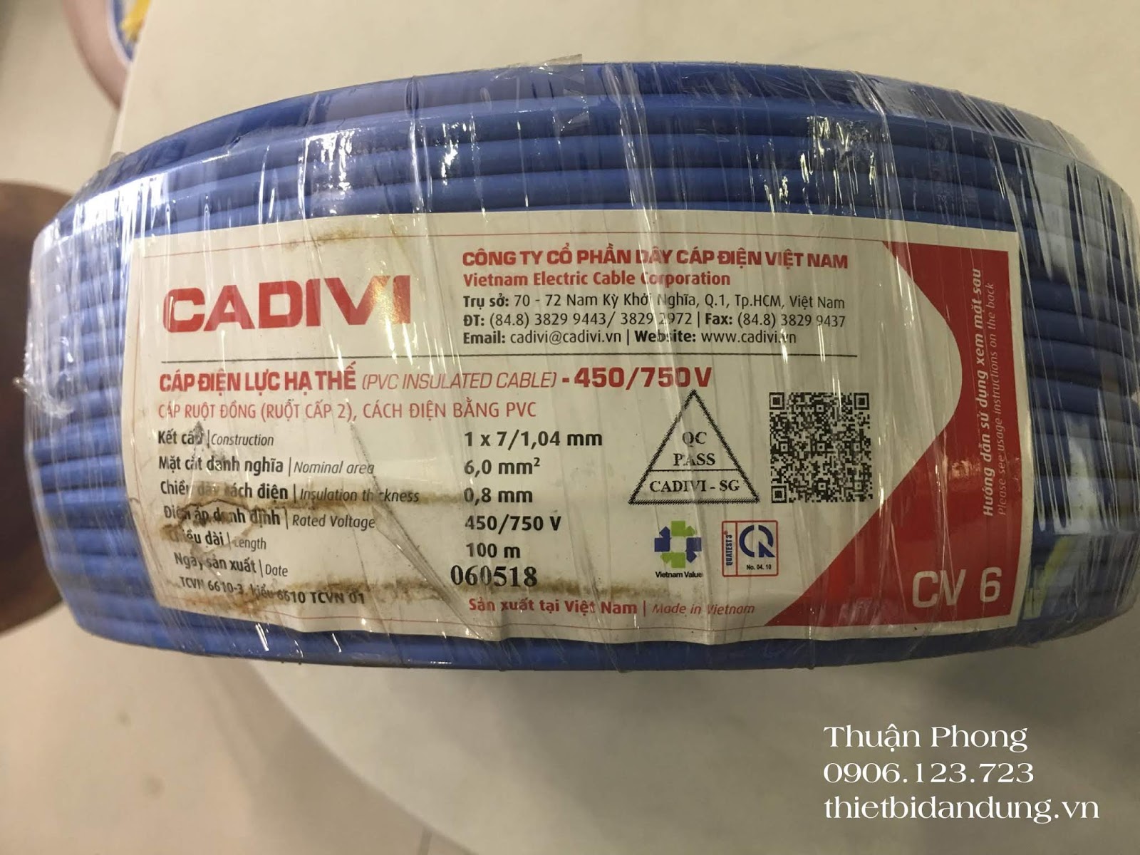 Dây điện Cadivi 6.0 giá bao nhiêu